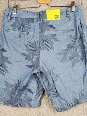 All In Motion Men's Shorts 30-40 Blue Navy Palm Tree Print Athletic Golf Stretch